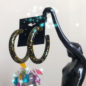 SOLD Vintage Large Splatter Paint Hoops